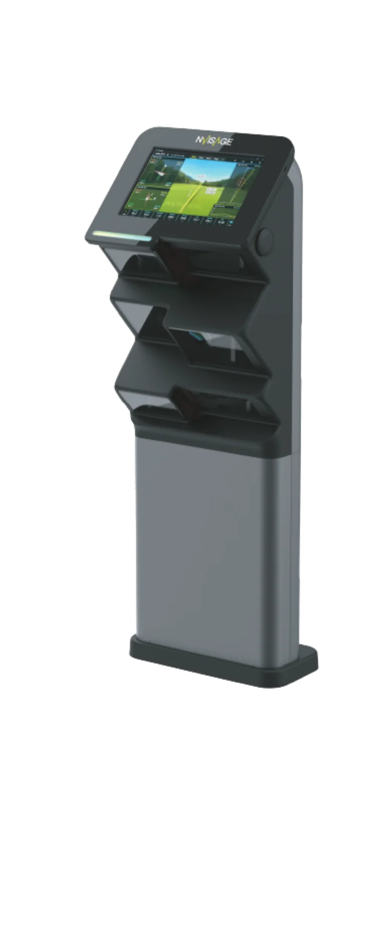 NVISAGE NEO-T floor-mounted launch monitor with touchscreen